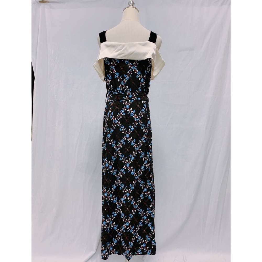 RIXO CHLOE FLORAL BLACK MIDI DRESS Size L - Picture 3 of 6